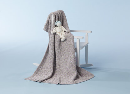 Silverdale Blanket - Knitting Pattern for Babies in Tahki Yarns Cotton Classic Twist by Tahki Yarns
