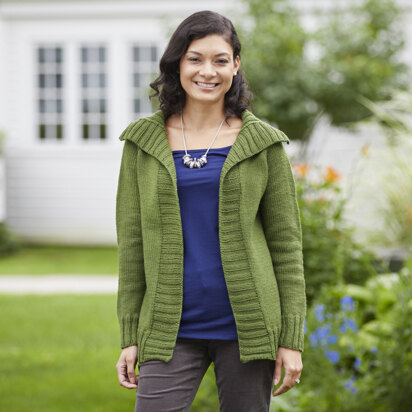 797 Basil Cardigan - Knitting Pattern for Women in Valley Yarns Amherst