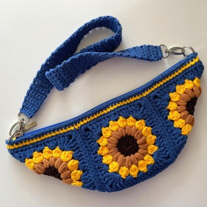 Sunflower granny square bum bag