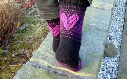 Love Hearts Toe-up Socks