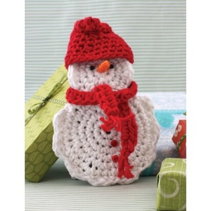 Crochet Snow Man Gift Card Cozy in Lily Sugar 'n Cream Solids - Downloadable PDF