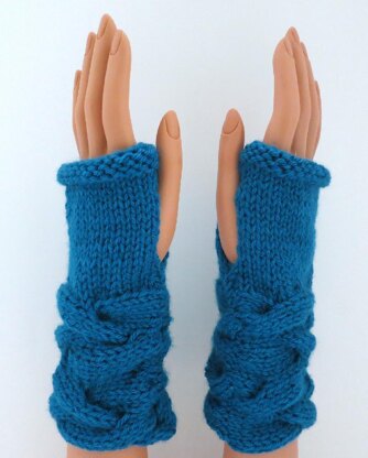 Camille's French Braid Fingerless Mittens