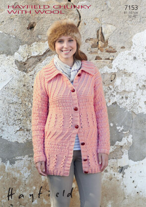 Woman’s Jacket in Hayfield Chunky with Wool - 7153 - Downloadable PDF