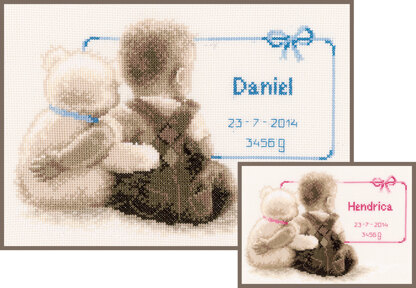 Vervaco My Favourite Teddy Cross Stitch Kit - 26cm x 18cm
