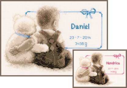 Vervaco My Favourite Teddy Cross Stitch Kit - 26cm x 18cm