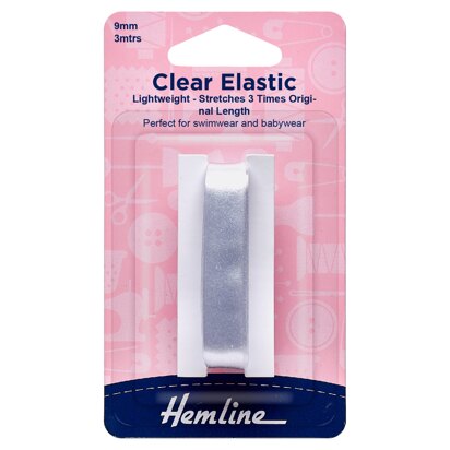 Hemline Swimwear Elastic 3mx9mm - Clear