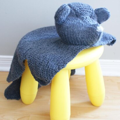 Teddy Bear Skin Rug Acrylic Throw Blanket 22" x 22" - knitting pattern