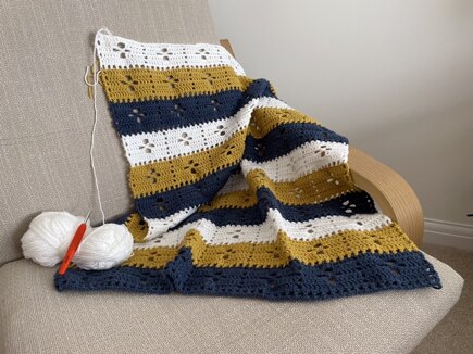 Striped call the midwife baby blanket #2