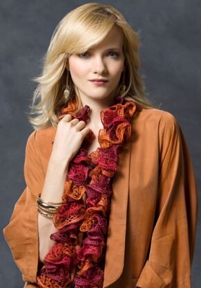 Frilly Crochet Scarf in Red Heart Boutique Sashay - LW2750