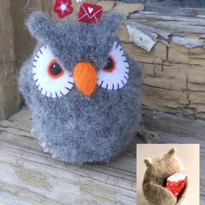 Felted Owl Pincushion