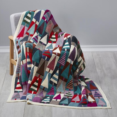 Festive Forest Blanket - knitting pattern
