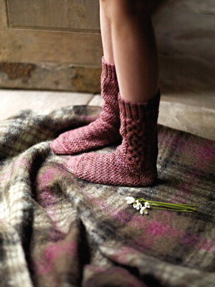 Cuckoo Socks in Rowan Fine Art