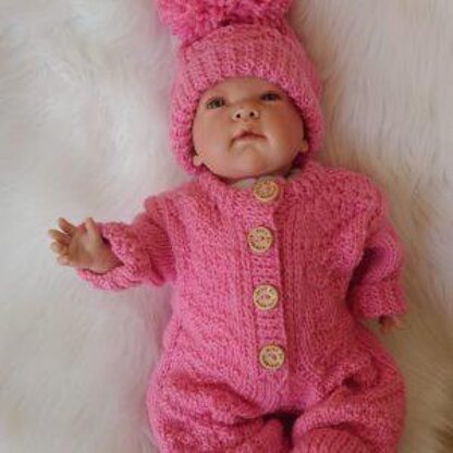 "Annmarie" Aran Knitting Pattern for Onesie