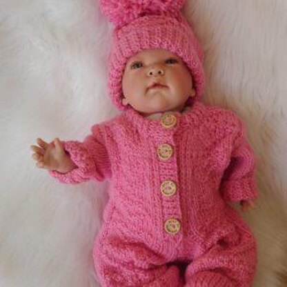 "Annmarie" Aran Knitting Pattern for Onesie