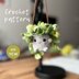 Cute pothos plant crochet pattern, potted flower crochet PDF pot plant pattern flowered crochet decor English pdf pattern US term