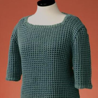 Waffle Stitch Pullover in 2 Sleeve Lengths #136 - knitting pattern