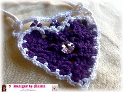 Crochet Diamond Heart Necklace Pattern Unique Crochet Jewelry