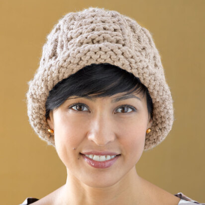 Tan Twist Cable Hat in Lion Brand Wool-Ease Thick & Quick - L0069