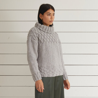 Phillipa Cable Yoke Sweater - Free Knitting Pattern for Women in Debbie ...