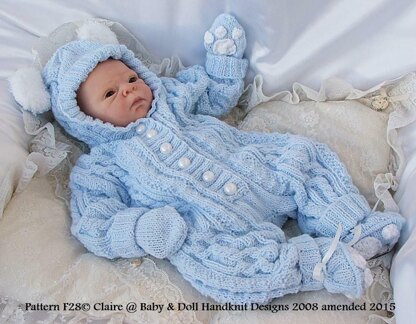 Bunny/Teddy All-in-one 17-24” doll/newborn/0-3m baby