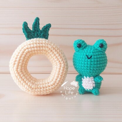 Frog and Hippo in Fruit Swim Rings