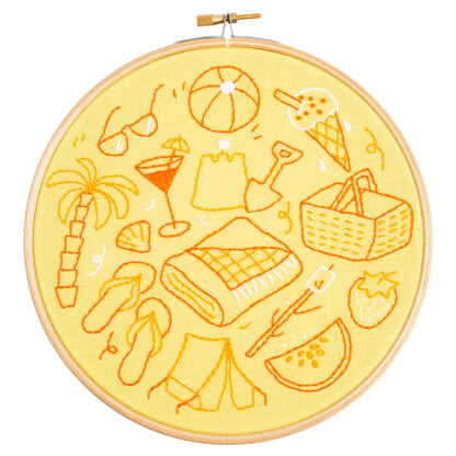 Hawthorn Handmade Summer Doodles Printed Embroidery Kit