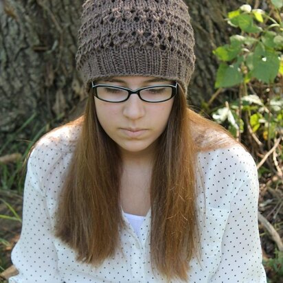 Eyelet Lace Hat Knitting Pattern 371