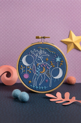 Hawthorn Handmade Celestial Deer Embroidery Kit