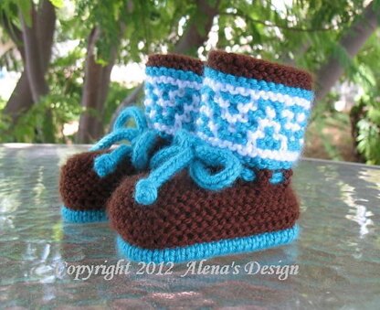 High-Top Baby Booties Brown