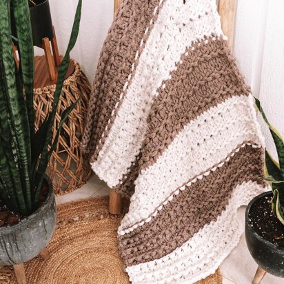 Stockinette Ridge Stitch Chunky Blanket