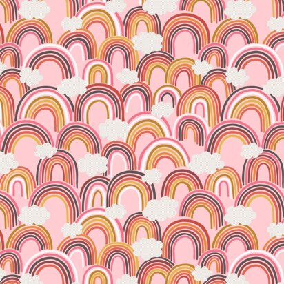 Lewis & Irene Rainbows - All Over Rainbows on Pink