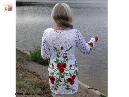 With poppies lace cardigan