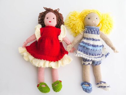 Rose and Bianca Knit Dolls