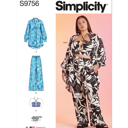 Simplicity Misses' and Women's Shirt, Pants and Halter Top for American Sewing Guild S9756 - Sewing Pattern