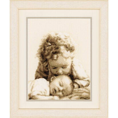 Vervaco Sibling Love Cross Stitch Kit - 20cm x 26cm