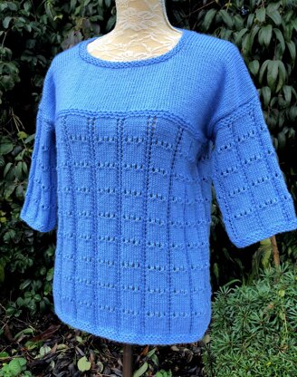 All Squared! Eyelet Sweater