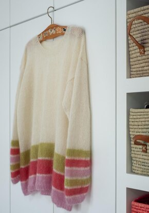 Green & Pink Mohair Sweater