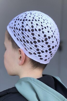 Summer crochet skull cap for men