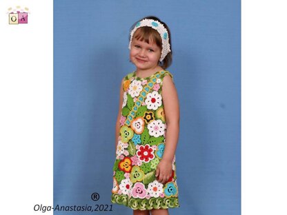 Irish crochet lace dress for girls