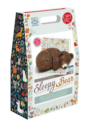 The Crafty Kit Company Sleepy Brown Bear Needle Felting Kit - 190 x 290 x 94mm