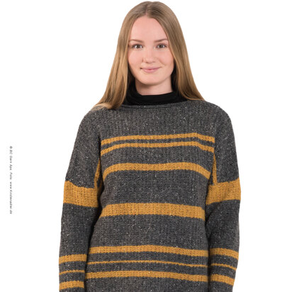 Striped Pullover in Lana Grossa Gomitolo Summer Tweed - 09 - Downloadable  PDF