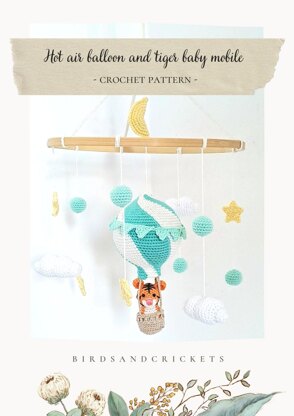 Tiger in a balloon baby mobile