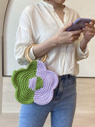 Flower crochet shoulder/hand bag #CCFB-01