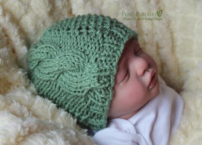 Textured Cables Hat Knitting Pattern 369