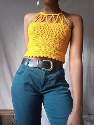 Golden yellow crochet bralette Pattern, crochet top Pattern