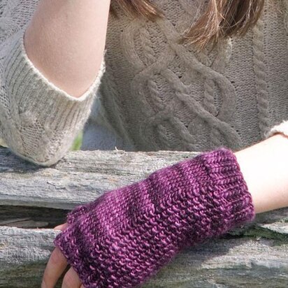 Offbeat Seed St fingerless mitts - knitting pattern