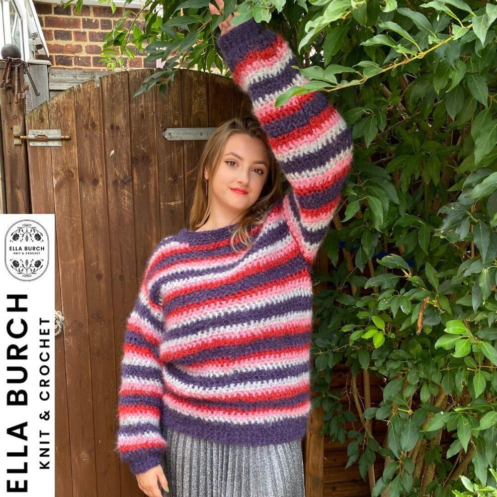 Cosy Oversized Mohair Jumper Crochet pattern by Ella Burch