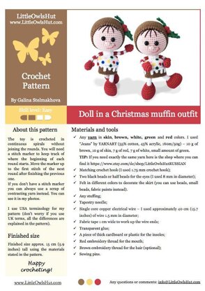 172 Doll in a Christmas Muffin outfit