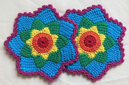 Rainbow flower coaster by HueLaVive