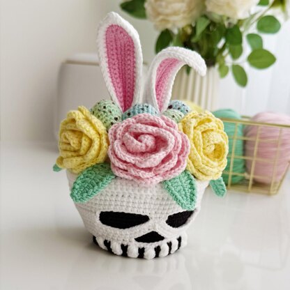Crochet bunny skull, amigurumi skull, Bunny skull